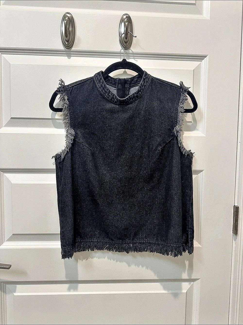 Gap Black Denim Sleeveless Blouse
